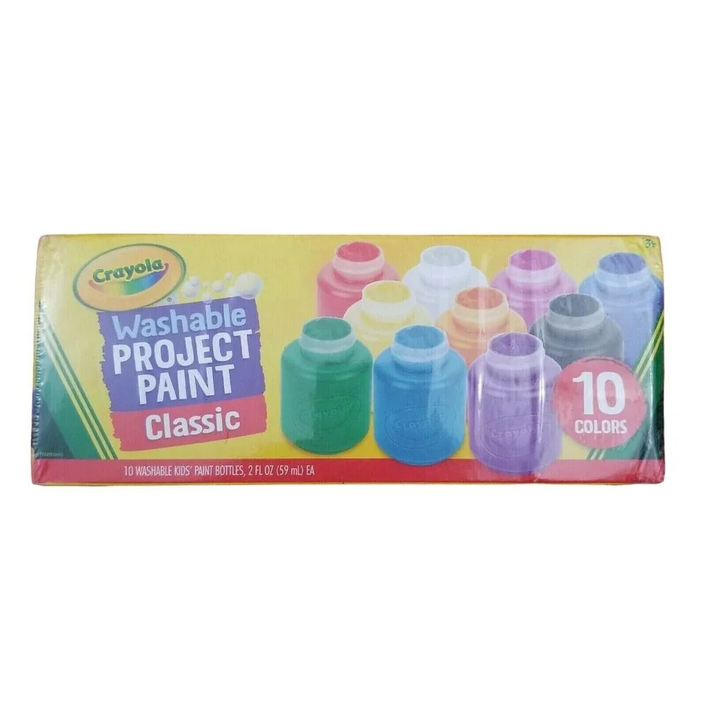 3x Crayola Washable Kids Paint Set, 10 Count, Assorted Classic Colors, 2 oz Each